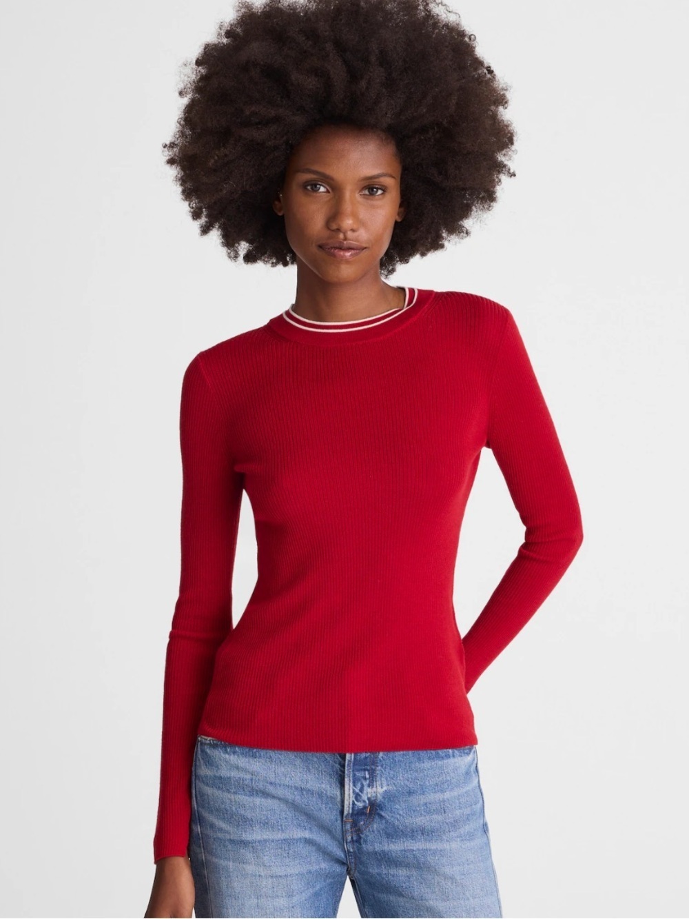 Madewell Double Layered Crewneck in Merino-Silk Blend
